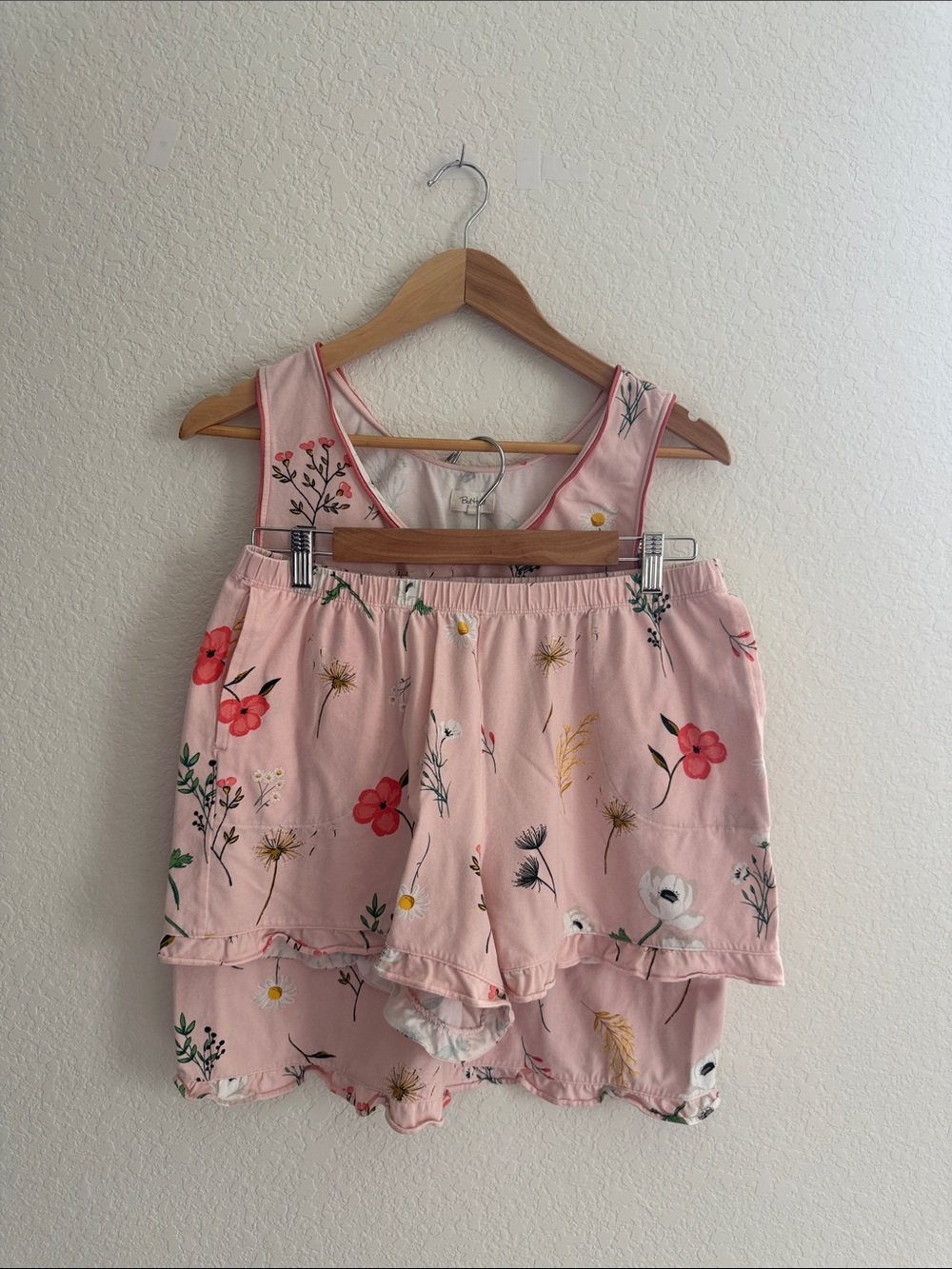 BedHead Print Stretch Organic Cotton Jersey Tank Shorts Pajamas Size M